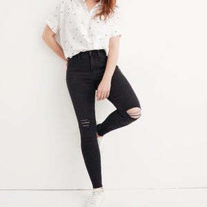 NWT Madewell Mid-Rise Skinny Jeans in Black Sea Size 27